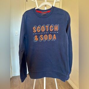 Scotch and Soda Men’s Pullover Fleece Sweatshirt Navy Small Unisex
